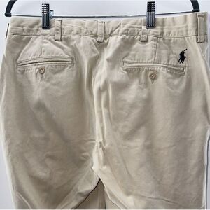 Polo‎ Ralph Lauren Men's Khaki Chino Pants Size 34x34 Flat Front Pony Logo